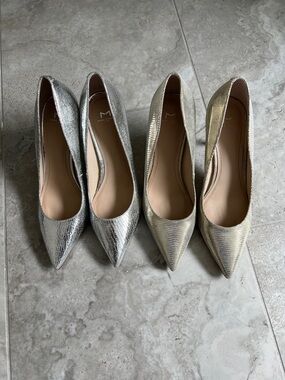 Marc Fisher Metallic Pointed-Toe Pumps in Silver and Gold